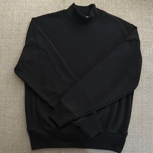 CHAMPION Black Reverse Weave Mock Neck Crew Top